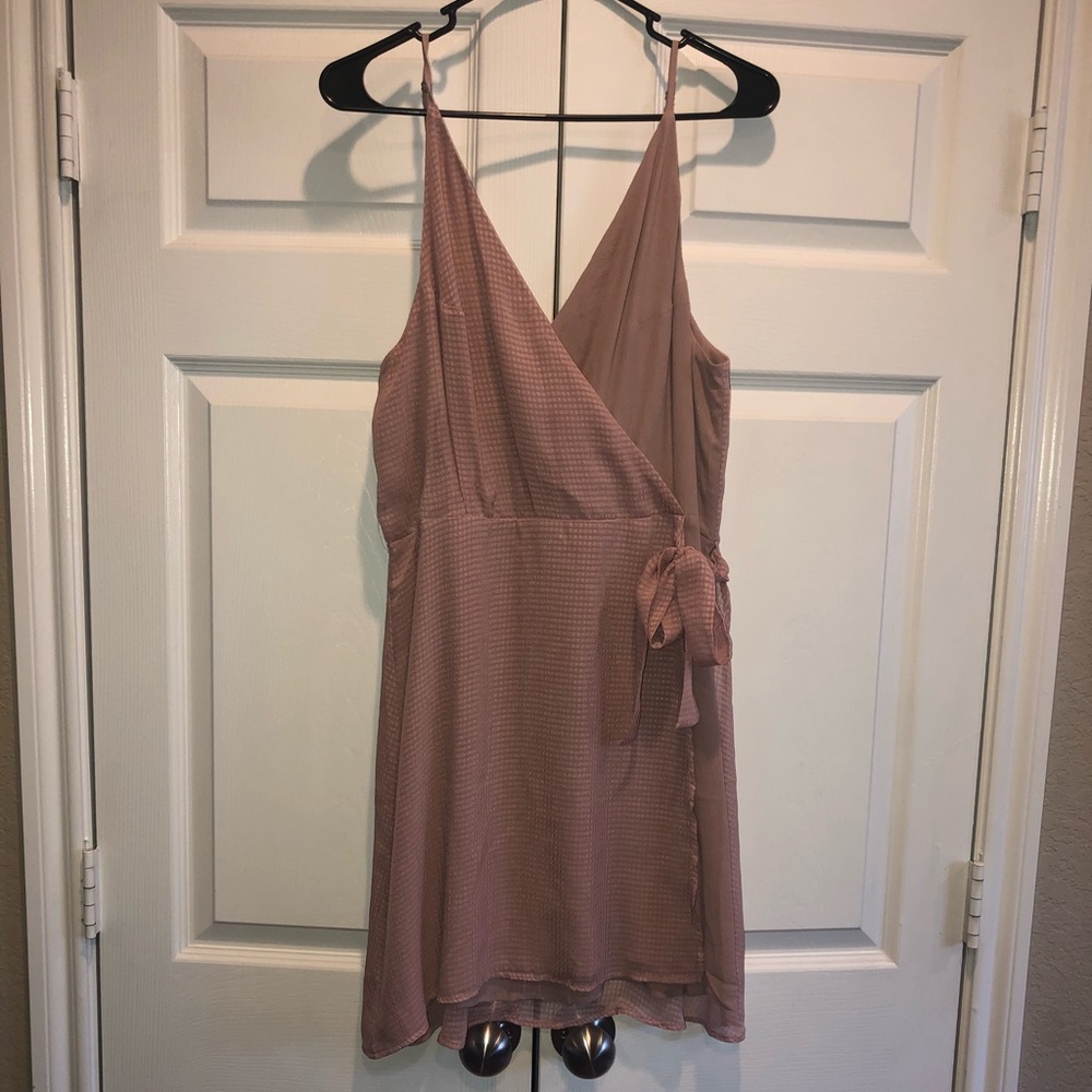 Blush Pink Mini Dress with Side Tie